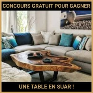 JEU CONCOURS GRATUIT POUR GAGNER UNE TABLE EN SUAR  !