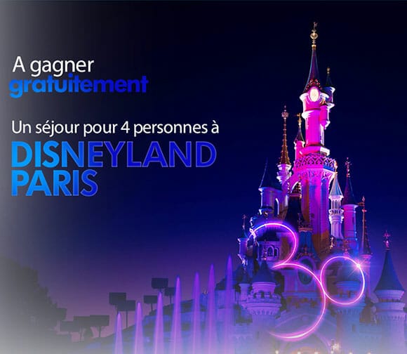 Les meilleurs jeux concours Disneyland Paris - Avril 2023 3 Jeu concours gratuit pour gagner un séjour pour 4 à Disneyland Paris à l'occasion de ses 30 ans. Tentez vitre votre chance !